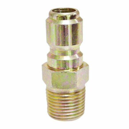 K-T INDUSTRIES Quick Coupler Plug, 3/8 in Connection, MNPT x Quick Connect, Steel 6-7075